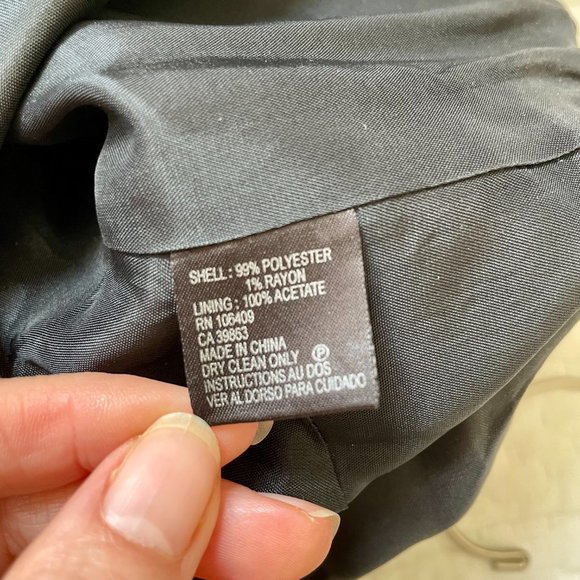 Tahari Belted Pinstripe Black Dress Size 4 - Picture 5 of 5